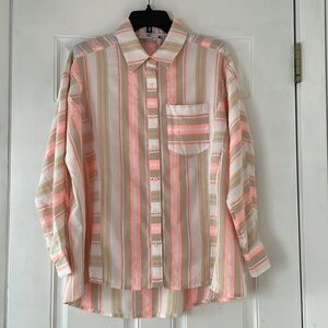 Vineyard Vines Striped Weekend Button Down Shirt in Sands Stripe, Size 6